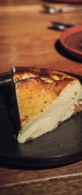 Tarta de queso en restaurante Nômadâ